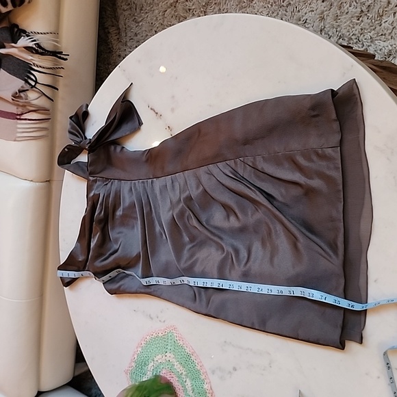 White by Vera Wang hammered satin bow dress 6 in smokey haze - Picture 15 of 16